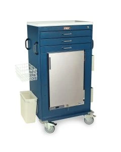 Harloff Three Drawer Malignant Hyperthermia Cart with Medical Grade Fridge