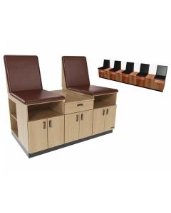 Hausmann A9553 42" x 216" x 36" Athletic Training 5-Seat Taping Station