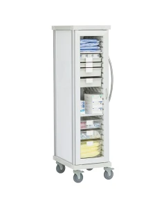 Innerspace SR1GLPPE 21.75"W x 28.75"D x 74.88"H Roam 1 Personal Protective Equipment Cart, Soft White