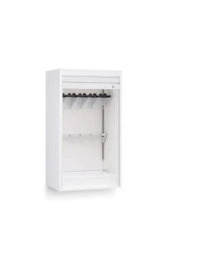 Innerspace  Evolve Wall-Mounted Scope Cabinet with Roll-Top Door, Stores 5 Scopes, AireCore and Brushed Aluminum, SEB1927SRTW