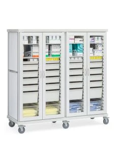 Innerspace SR4GSS Roam 4 Surgical Supply Cart with Glass Doors