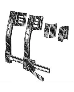 Miltex 25-152 Rib Spreader, 10", Lightweight Aluminum, 2 pairs Interchangeable Blades 43mm D x 63mm W & 65mm D x 63mm W