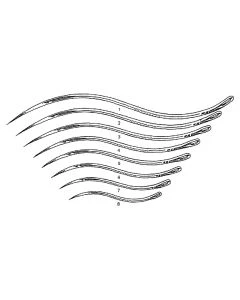 Miltex MS1295-1 Post Mortem Surgical Needle, Size 1, Double Curved Cutting Edge, 12/pkg