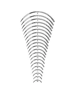 Miltex MS140-1 Surgeons Needle, Size 1, 3/8 Circle Cutting Edge, 12/pkg