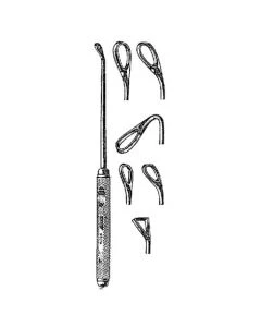 Miltex 20-330 Antrum Curette, 6¾", Set of 6, Nos 1 Through 6