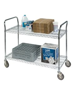 Lakeside Round Post Wire 2-Shelf Utility Carts