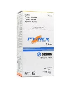 Lhasa PYON.N.03OR SEIRIN Pyonex Single 0.3 mm x 0.11 mm Press Tack Needles, Box of 100, Orange