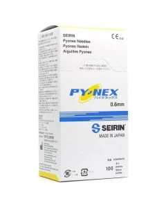 Lhasa PYON.N.06YW SEIRIN Pyonex Single 0.6 mm x 0.15 mm Press Tack Needles, Box of 100, Yellow