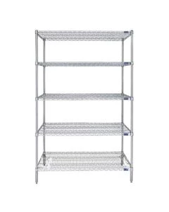 Logiquip 475CH 72"L x 24"W x 74"H Wire Shelving Rack with 5-Shelves, Chrome