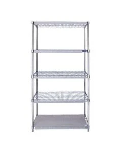 Logiquip 825CH-CL 30"L x 18"W x 74"H Wire Shelving Rack with Complete 4-Shelf, Chrome