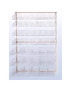 Logiquip PWLW4874S7 ParWall 48"L x 20"W x 74"H Lean Wall Starter Kit with 7 Baskets, Epoxy Coated