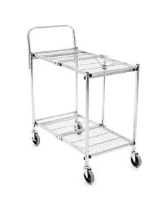 Luxor WSCC-2 Two-Shelf Collapsible Wire Utility Cart