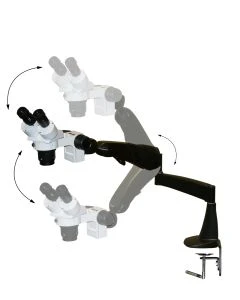 LW Scientific DMM-S12N-PA77 DM-Dual Mag 10x/20x with 0.5x lens on PneuFLEX-Arm (no light)