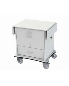 MedViron Guardian Delivery Cart with Pass-thru Drawer, All Exterior Surfaces Thermofilmed with KYDEX, 2 Doors