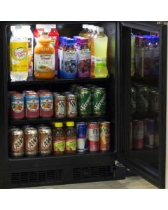 Marvel Scientific MARE124-SG31A 24" Low Profile Refrigerator, Stainless Steel, Glass Door, Lock, Reversible Door