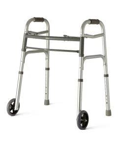 Medline G30758WH Guardian 2-Button Folding Youth Walker with 5" Wheels