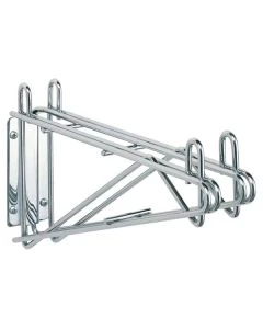 Metro 2WS14S 14"L Post-Type Wall Mount Shelf Support for Adjoining Wire Shelving, Stainless Steel, Silver