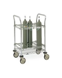 Metro ITC12C 20.5"W x 26"L x 39"H Inhalation Therapy Cart with 1 Shelf, Chrome, Silver