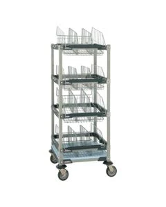 MetroMax MXIV2 IV Transport/Storage Sloped Basket Cart with Top Shelf