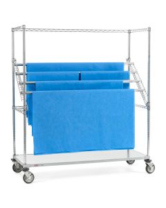 Metro SWR556EG Super Erecta 24"L x 48"W x 68"H High-Profile Sterile Wrap Rack with Solid Bottom Shelf, Silver