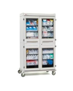 Metro SXRD76MXD5 Starsys XD 42.5"W x 28"D x 78"H Mobile Supply Cabinet with Key Locking, Taupe