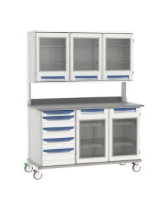 Metro SXRT38MW14 Starsys 63.2"W x 28.6"D x 81.5"H Mobile Workcenter, Taupe