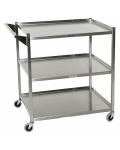Mid Central Medical CRT3007 24 x 30 x 34 (3) Shelf Stainless Steel Utility Cart