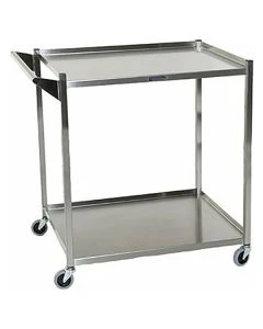 Mid Central Medical CRT3008 16" x 24" Stainless Steel Utility Cart w/ Two Shelves