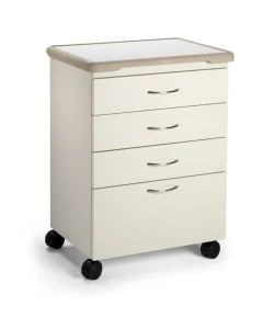 Midmark M4 Mobile Treatment Cabinet, (3) 4IN Drawers, 8IN Drawer.18IN Deep