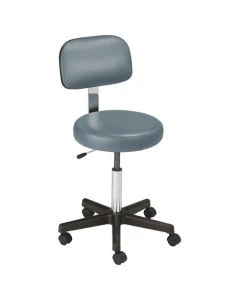 MTI 321-00-221 18.25" - 24.5" Hand Operated Stool with Backrest, Premium-Blue Ridge