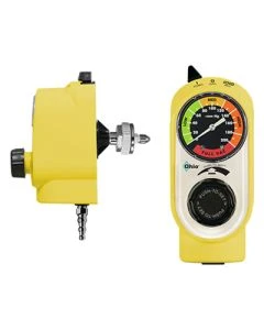 Ohio Medical Push-to-Set Vacuum Regulator, Continuous/Intermittent, Adult, Analog Display, Yellow, Ohmeda (Wall), Tubing Nipple (Patient) (8701-Y251-901)