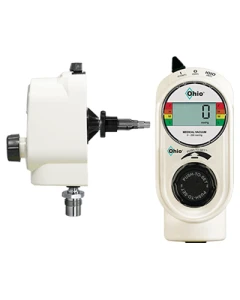 Ohio Medical Push-to-Set Vacuum Regulator, Continuous/Intermittent, Adult, Digital Display, White, MedStar (Wall), DISS Male (Patient) (8709-1351-907)