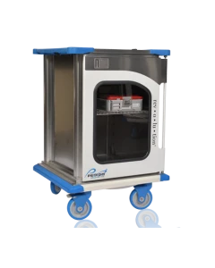 Pedigo Rev-O-Lu-Tion Enclosed Surgical Case Cart with Biohazard/Clean ID Wheel and Two Total Lock, Two Direction Lock Casters, RCC-256-MS-B