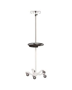 Pryor 137 22" Medium Duty IV Stand with 5 Legs, 4-Hook Top