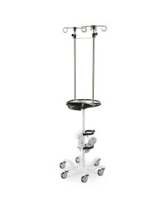 Pryor 146 Medium Duty Dual Pole IV Stand with 6 Legs