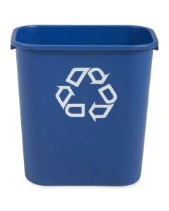 Rubbermaid Deskside Blue Recycling Bin, 28Qt/27L (FG295673BLUE)