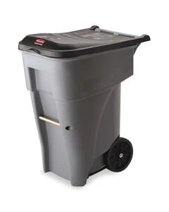 Rubbermaid Brute Rollout Container 65 Gallon, Gray, FG9W2100GRAY
