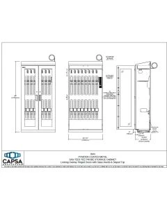 Capsa Healthcare SAS-TEE8 8 Tee Probe Storage Powder Coated Metal Cabinet Locking Hinged Glass Door W Slope Top
