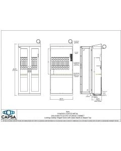 Capsa Healthcare SAS-ROBOT8 8 Robotic Probe Powder Coated Metal Storage Cabinet Locking Hinged Glass Door w Slope Top