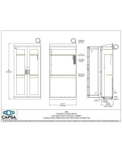 Capsa Healthcare SAS-3008 TruAir 8 Small Diameter ENT Scope Powder Coated Metal Cabinet Locking Hinged Glass Door w Slope Top