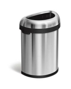 Simple Human CW1473 80L Brushed Stainless Steel Semi-Round Open Can