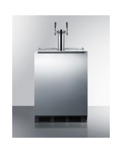 Summit Appliance SBC58BLBIADACFTWIN 5.5 Cu. Ft. Built-In Cold Brew Coffee Kegerator, ADA Compliant, Stainless Steel/Black