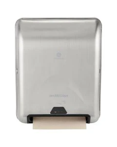 SupplyDen 59466A 8"L x 13.3"W x 16.4"H Recessed Automated Roll Towel Dispenser, Stainless Steel