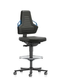 Bimos 20025414 Nexxit ESD Stool 9031E, Bench-to-Counter Height, w/ Foot Ring, Armless-Black 
Handles
