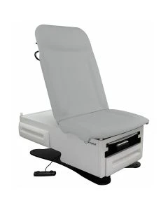 UMF Medical 3001-500-105MF FusionONE Power Hi-Lo & Manual Backrest Exam Table with Foot Control & Front Storage Drawer, Morning Fog