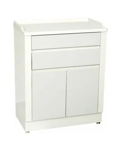 UMF Medical 6120-QUIET-WHITE Modular Treatment Cabinet with Two Bottom Drawers and Doors