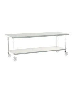 Metro TWM3696FS-316-S Tableworx 36" x 96" Mobile Work Table with Type 316 Stainless Steel Surface