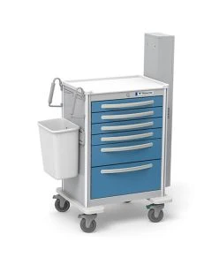 Waterloo Healthcare UTGKA-333369-LTB 29"L x 24.5"W x 42"H Tall Difficult Airway Cart with 6 drawer and Optional Accessories