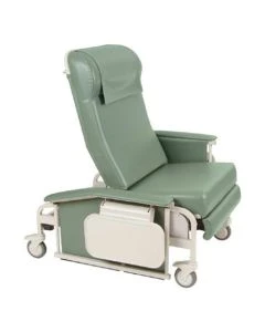 Winco 6570-04-TB-HT XL Drop Arm Care Cliner, Moss Green, TB-133, Heat