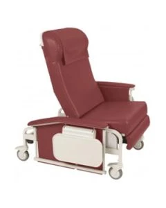 Winco 6570-14-TB-HT XL Drop Arm Care Cliner, Burgundy, TB-133, Heat